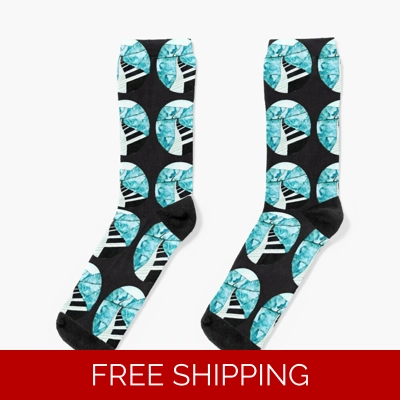 Le Studio Socks Black Piano window Multi Logo
